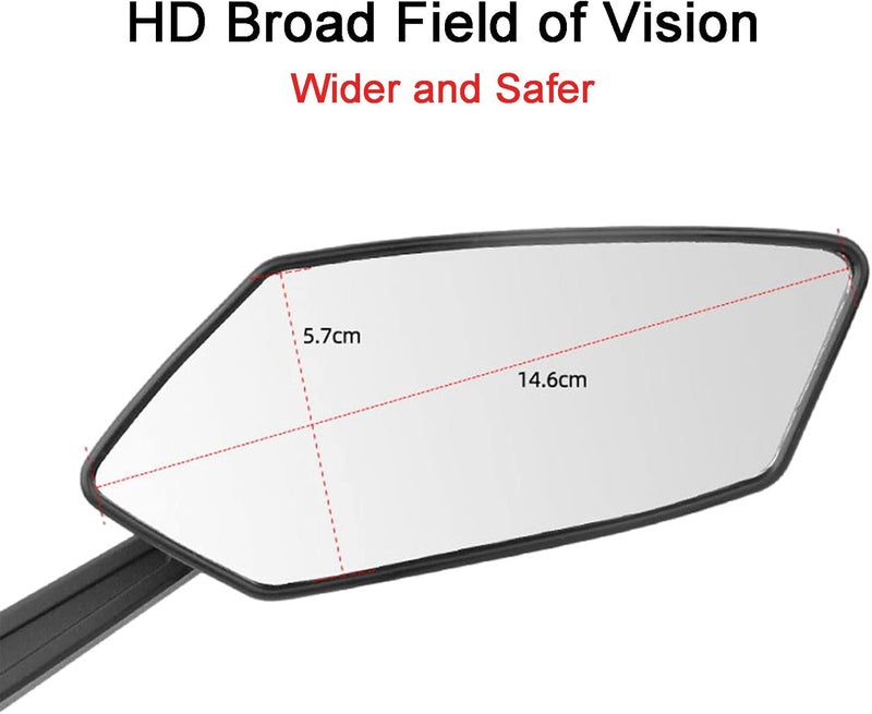 COTOUXKER Bike Mirror, Bicycle Mirrors of Handlebars Rotate Rearview Glass Lens, Safe Cycling Bike Rear View Mirror (Diamond) - Image 2